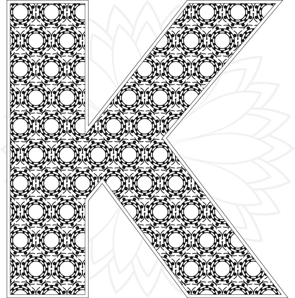 Alphabet coloring page with floral style. ABC coloring page - letter A Free Vector