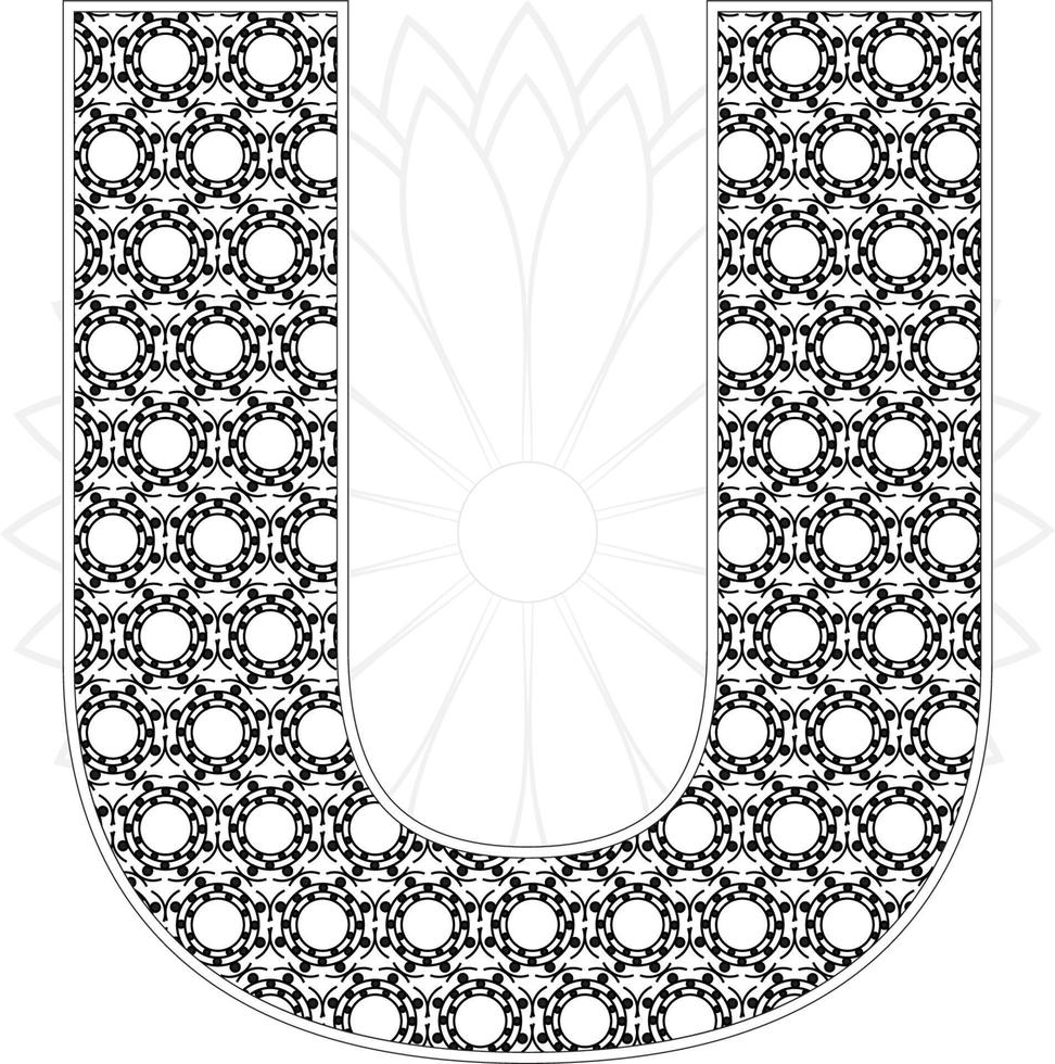Alphabet coloring page with floral style. ABC coloring page - letter A Free Vector