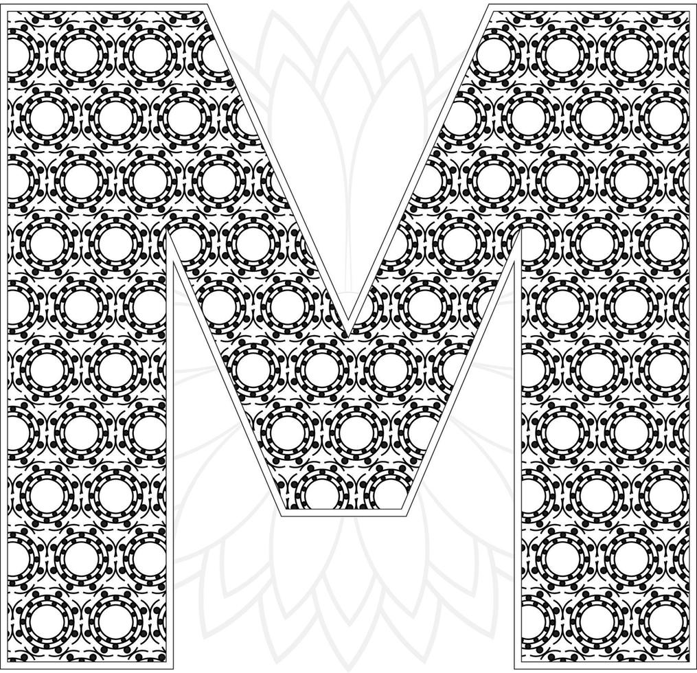 Alphabet coloring page with floral style. ABC coloring page - letter A Free Vector