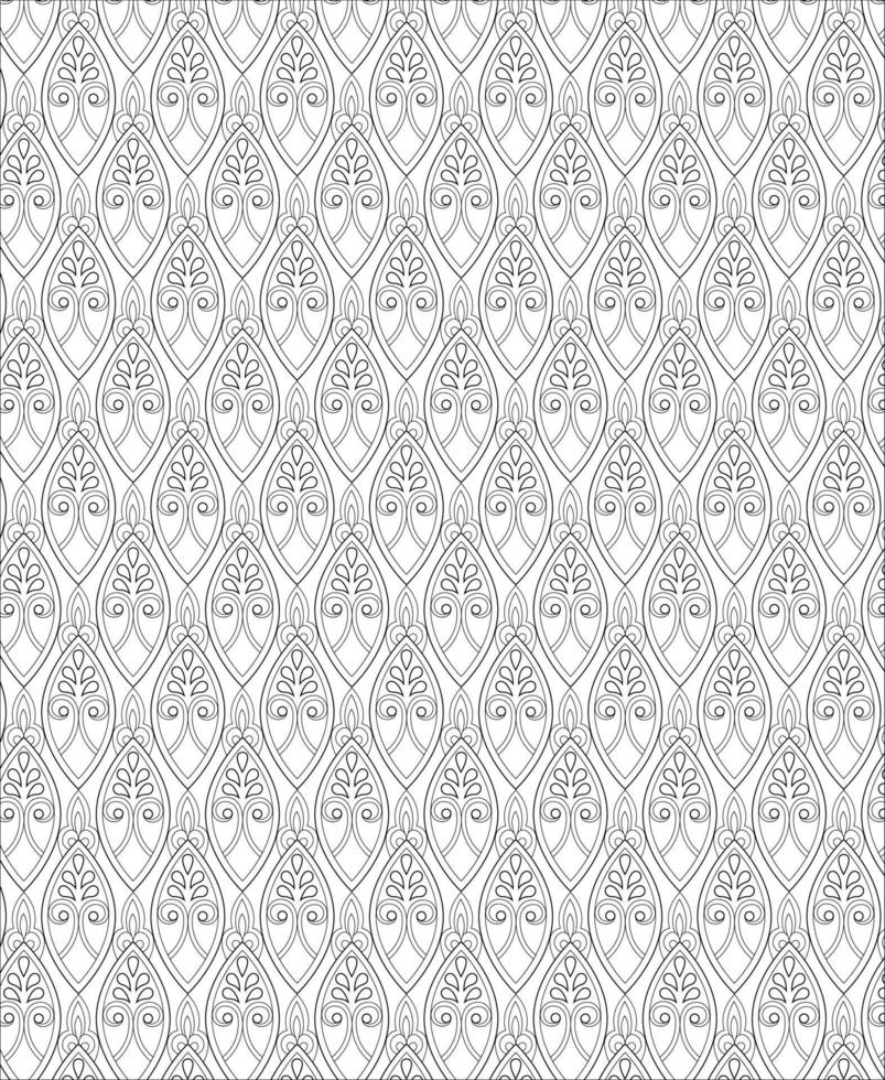 Black and white seamless pattern for coloring book in doodle style vector