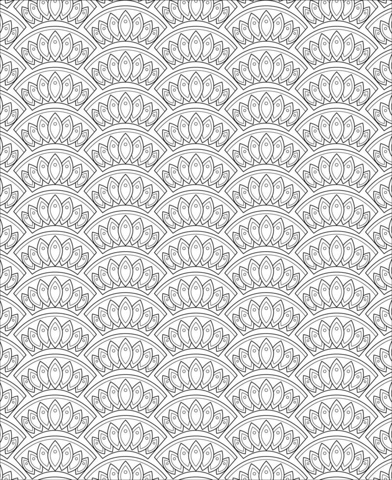Black and white seamless pattern for coloring book in doodle style. vector