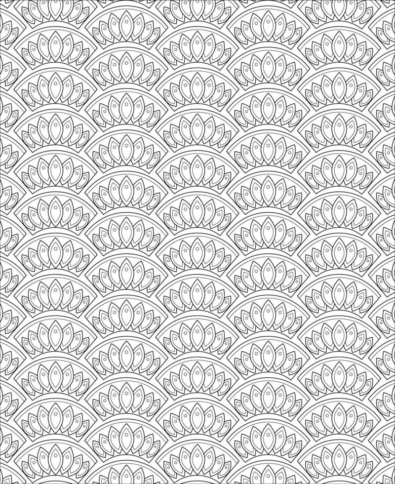 Black and white seamless pattern for coloring book in doodle style. vector