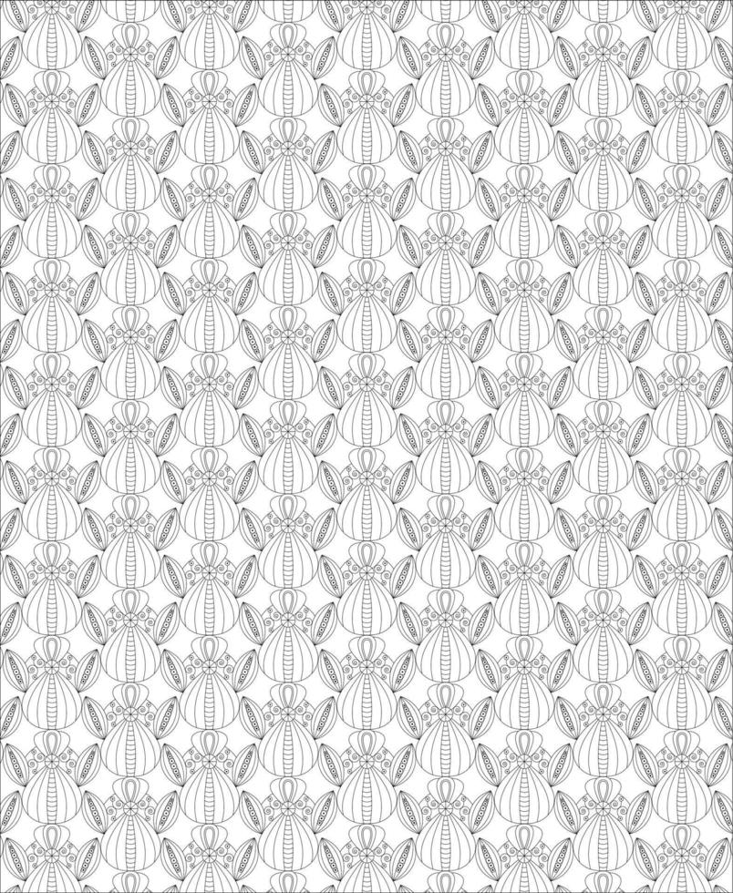 Black and white seamless pattern for coloring book in doodle style. vector