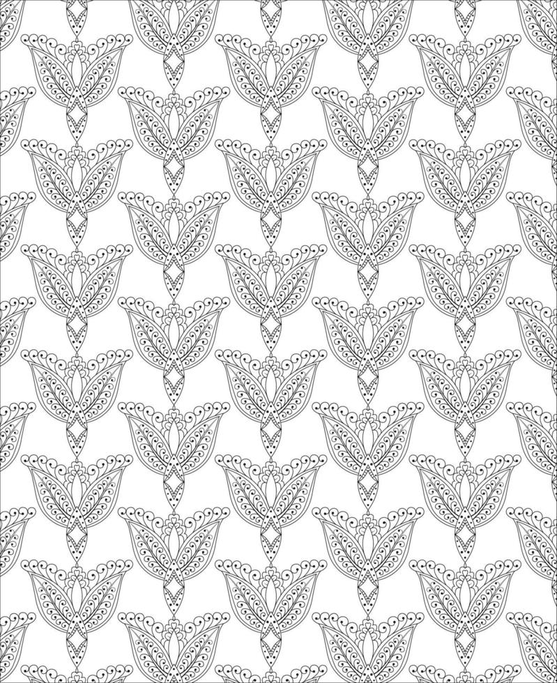 Black and white seamless pattern for coloring book in doodle style. vector
