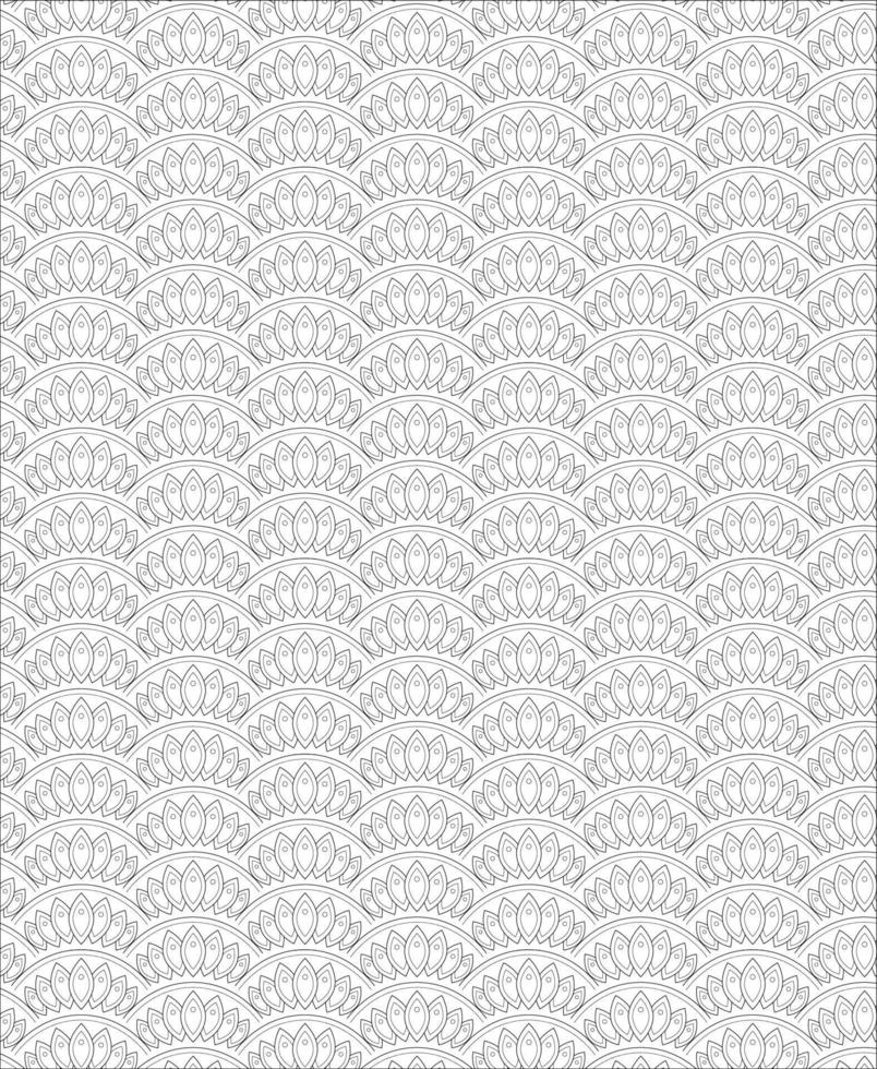 Black and white seamless pattern for coloring book in doodle style. vector