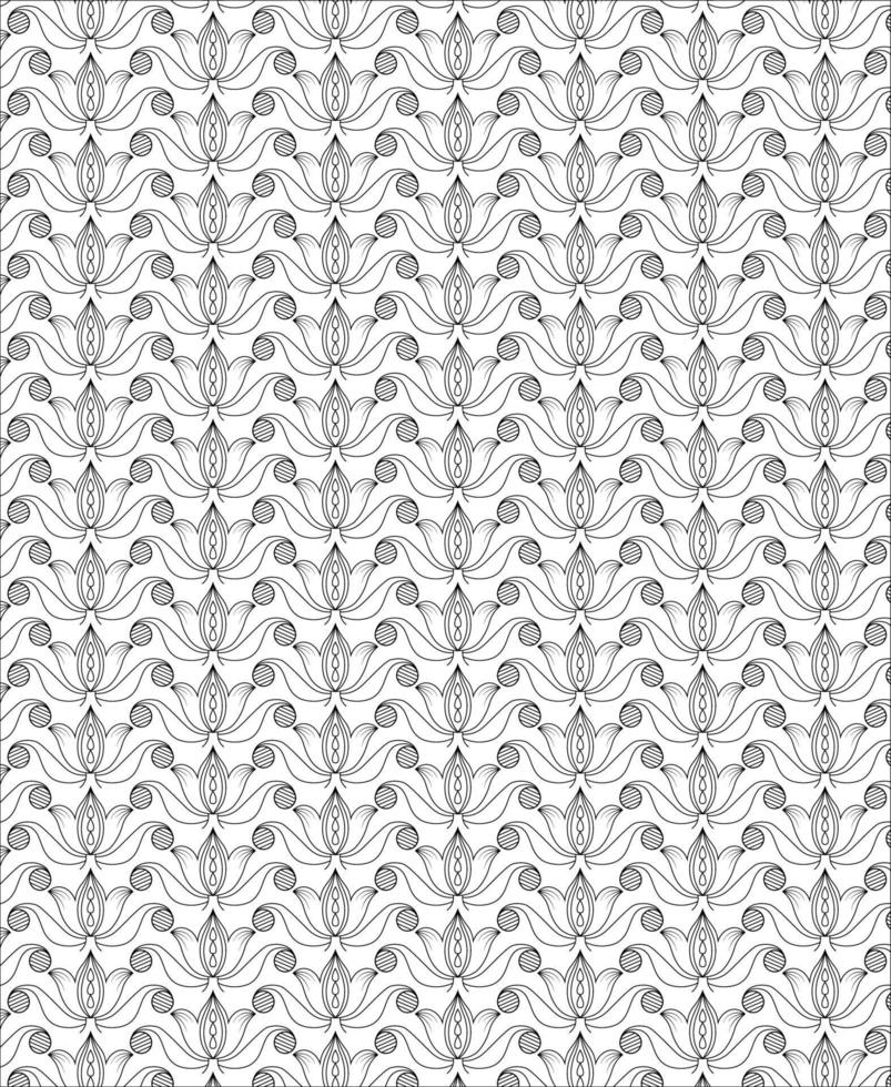 Black and white seamless pattern for coloring book in doodle style. vector