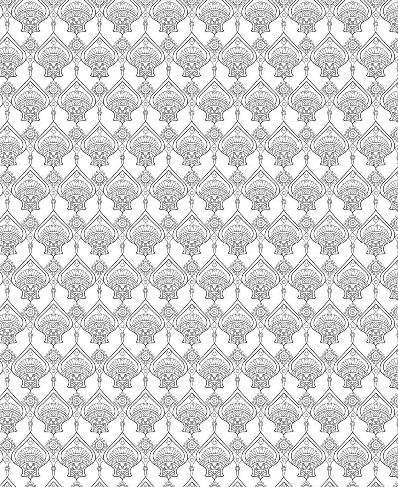 Black and white seamless pattern for coloring book in doodle style. vector