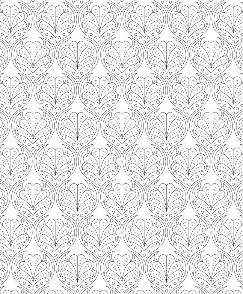 Black and white seamless pattern for coloring book in doodle style. vector