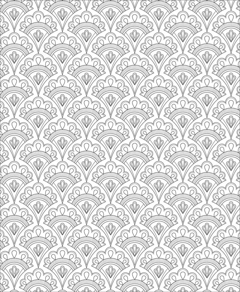 Black and white seamless pattern for coloring book in doodle style. vector