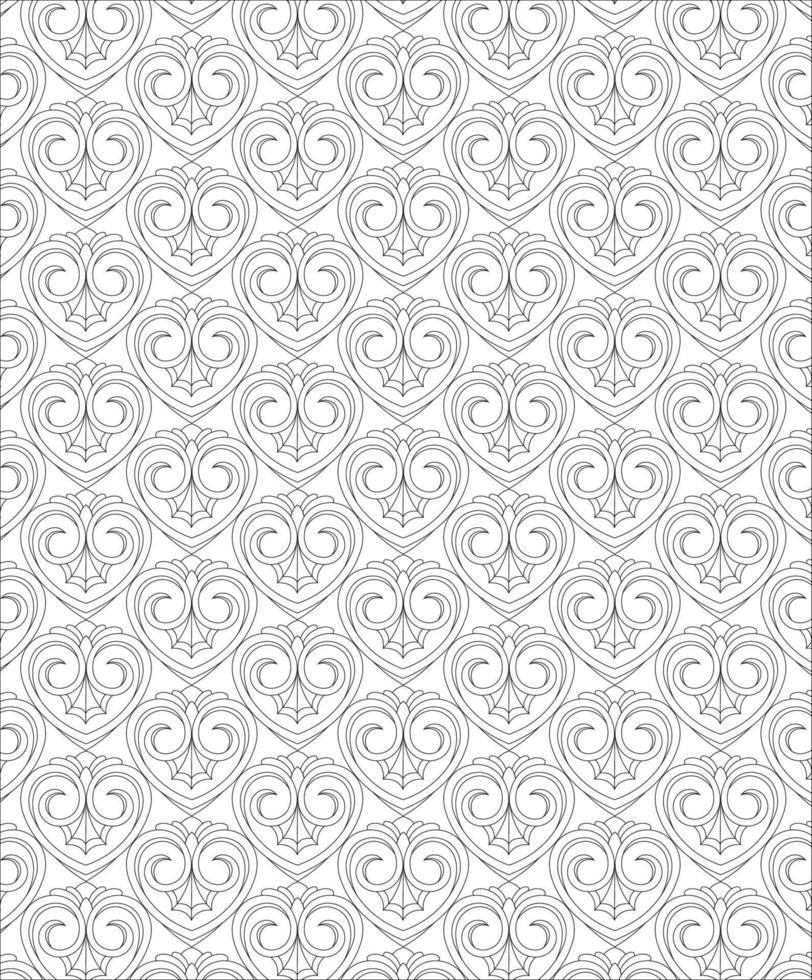 Black and white seamless pattern for coloring book in doodle style. vector