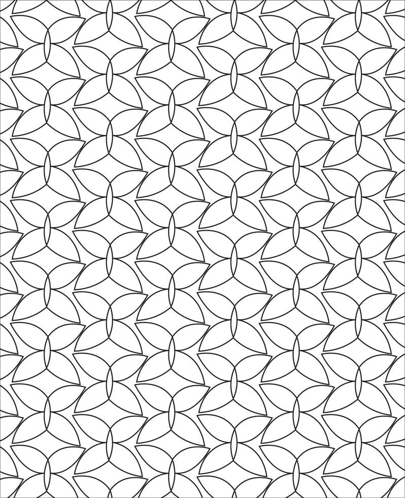 Black and white seamless pattern for coloring book in doodle style. vector