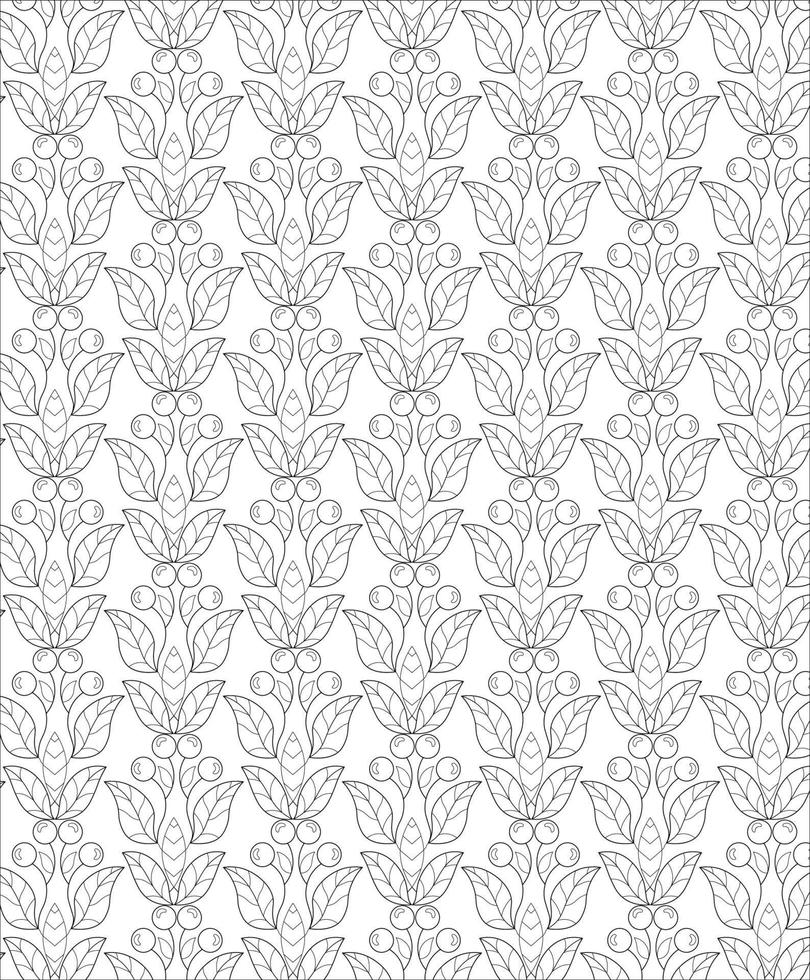 Black and white seamless pattern for coloring book in doodle style. vector