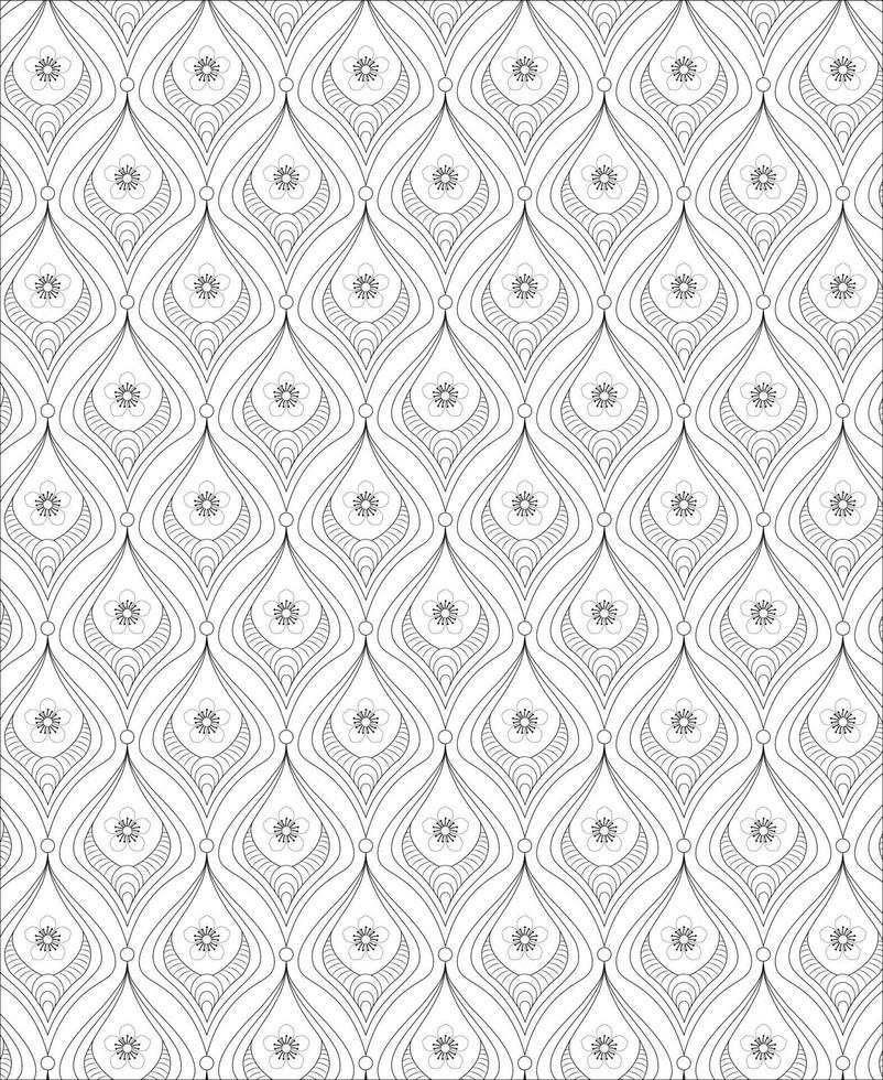 Black and white seamless pattern for coloring book in doodle style. vector