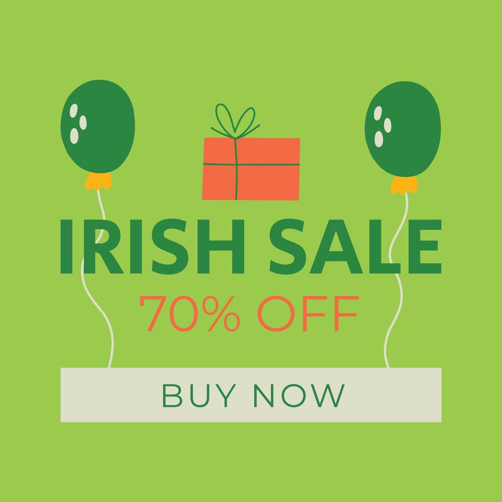 Saint Patrick's Day vector banner concept irish sale and typography