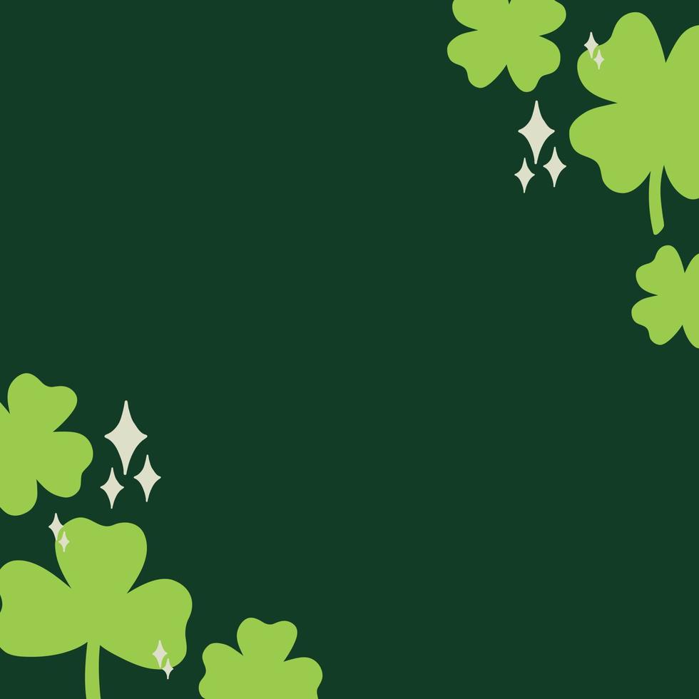 Saint Patrick's Day vector green background concept clover shine