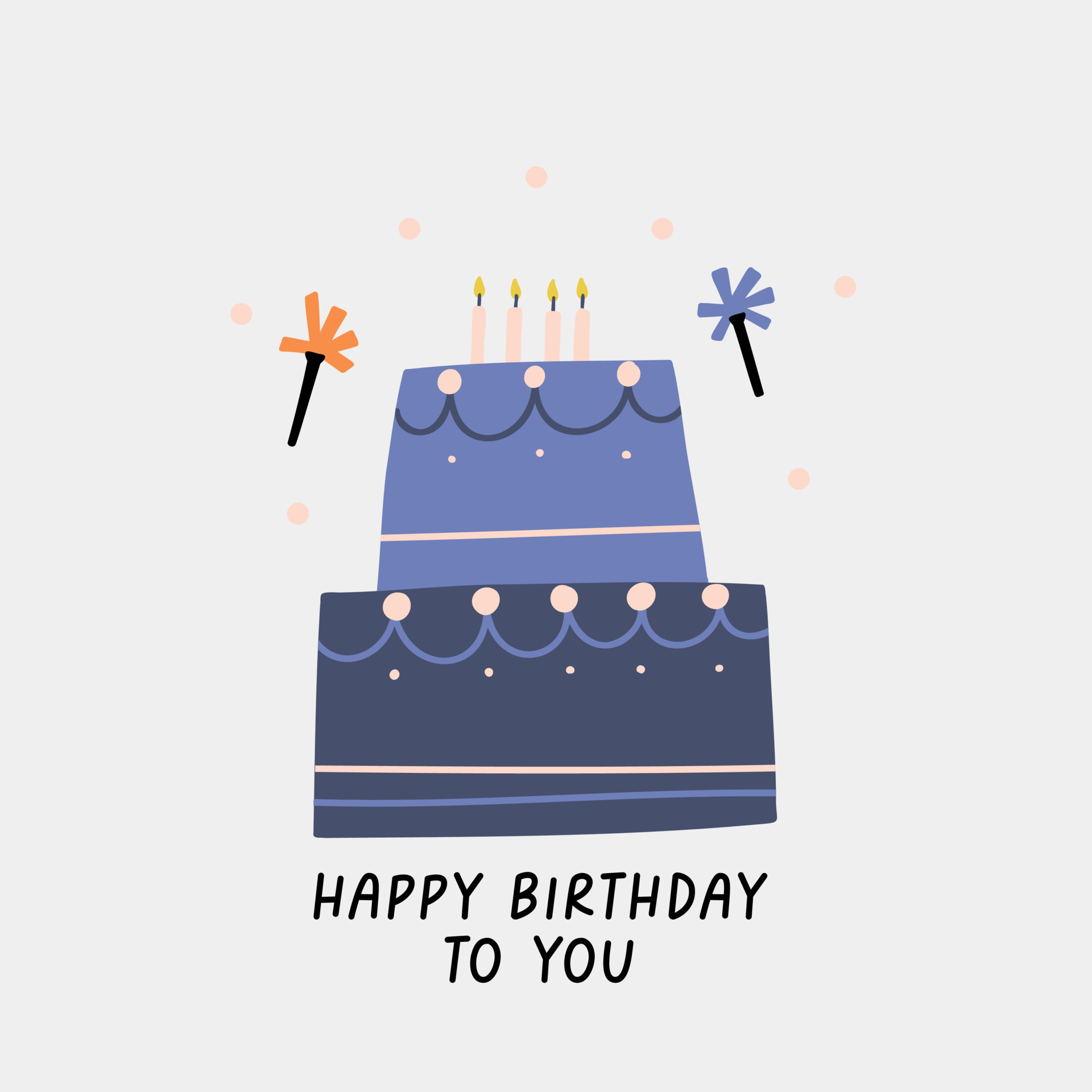 Happy Birthday Illustration cake with confetti 21428654 Vector Art at