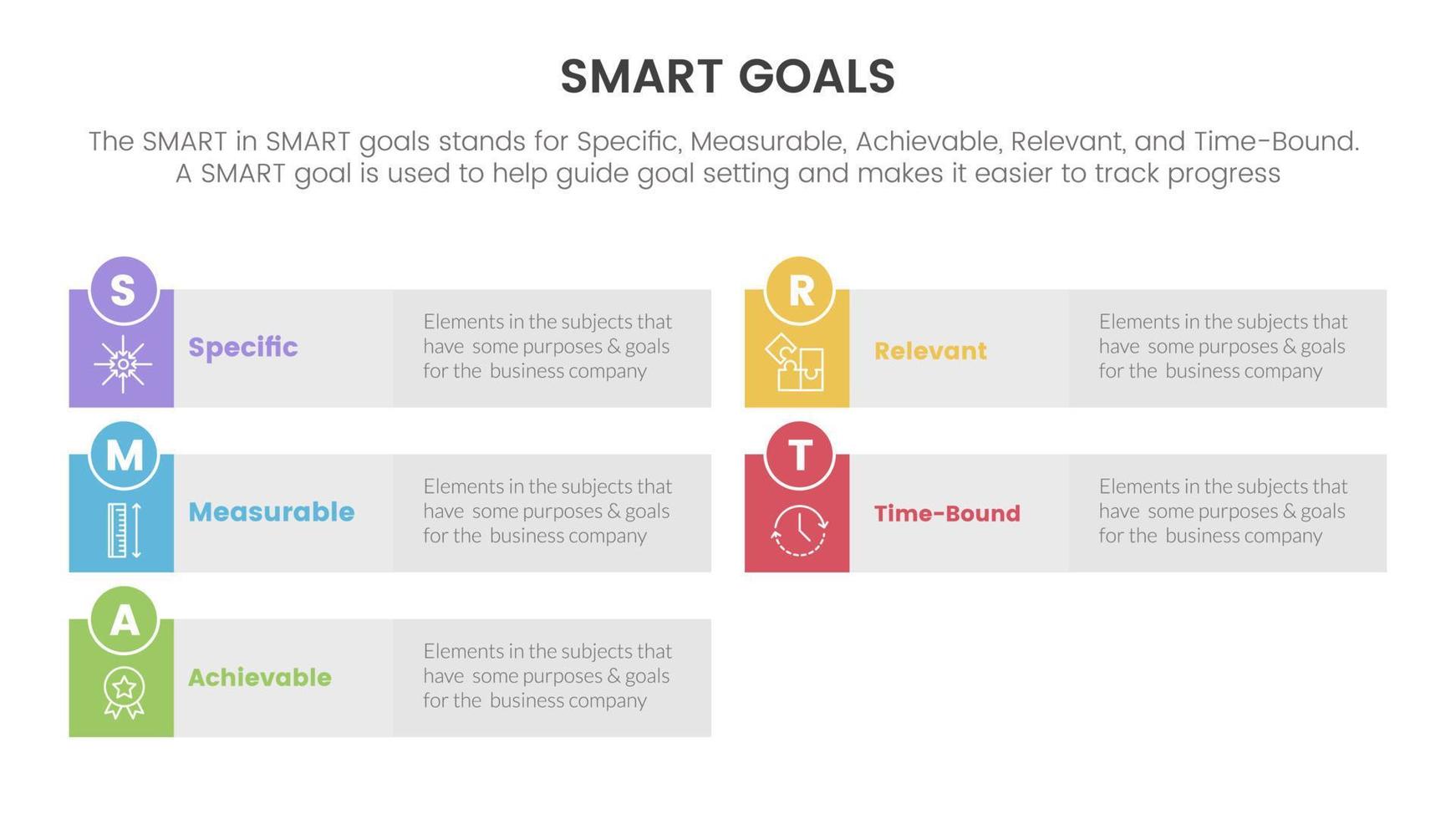 smart business model to guide goals infographic with long rectangle box grey background concept for slide presentation vector