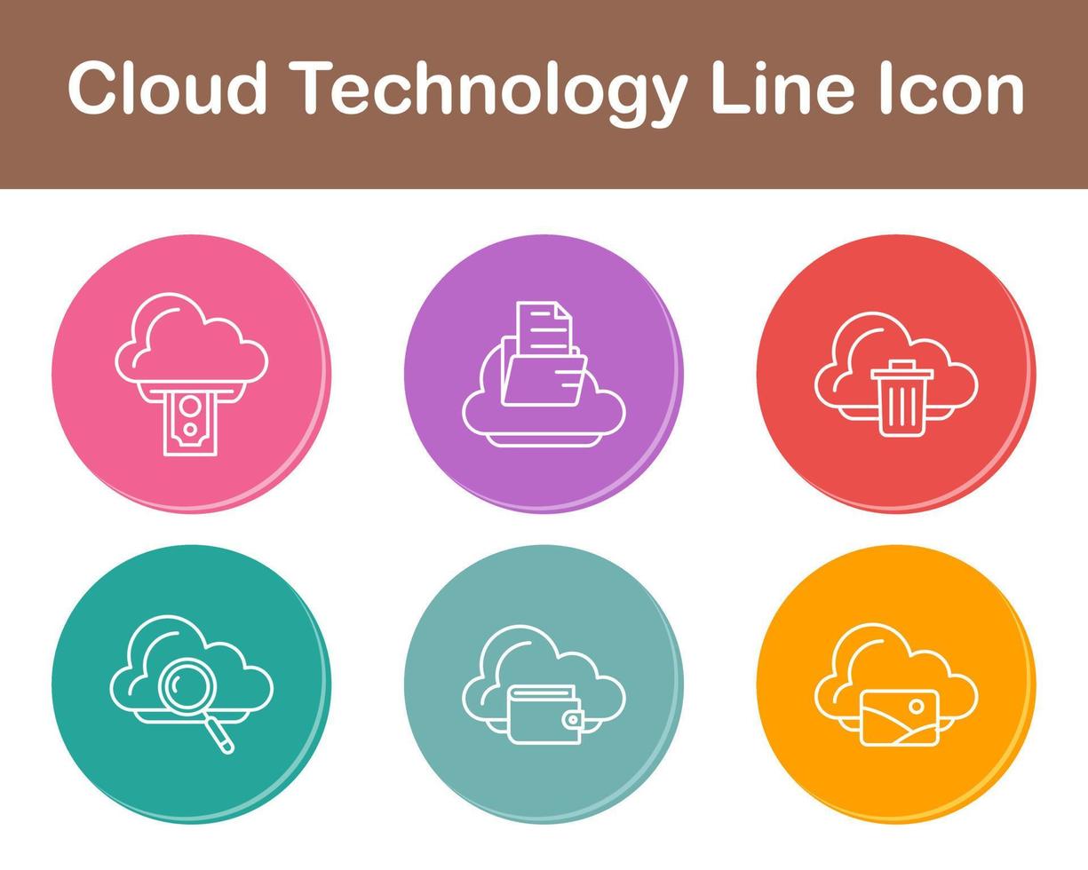 nube tecnología vector icono conjunto