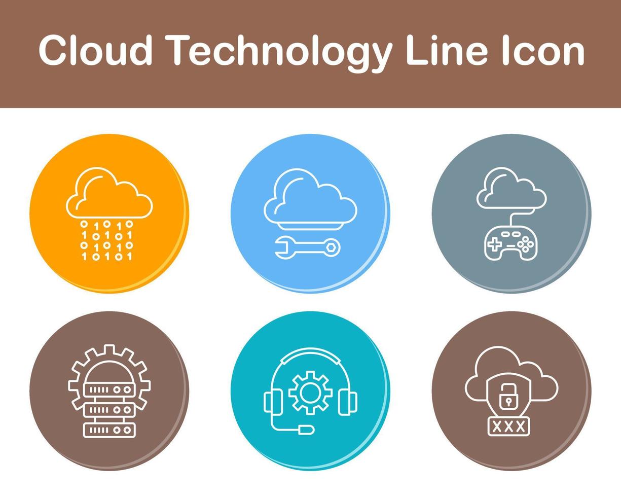 nube tecnología vector icono conjunto