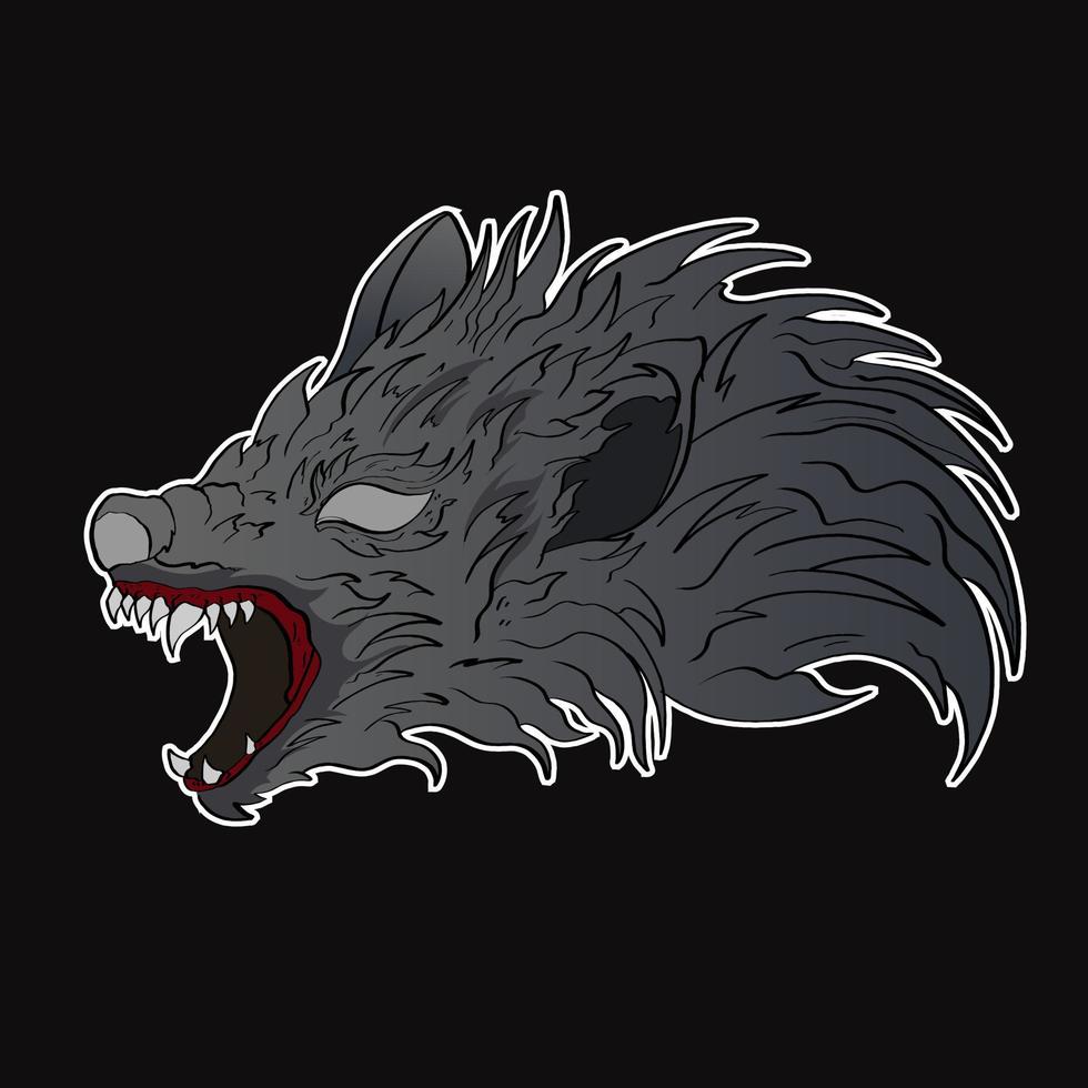 lobo diseño cabeza emblema de agresivo enojado ilustración tu mercancías o negocio vector