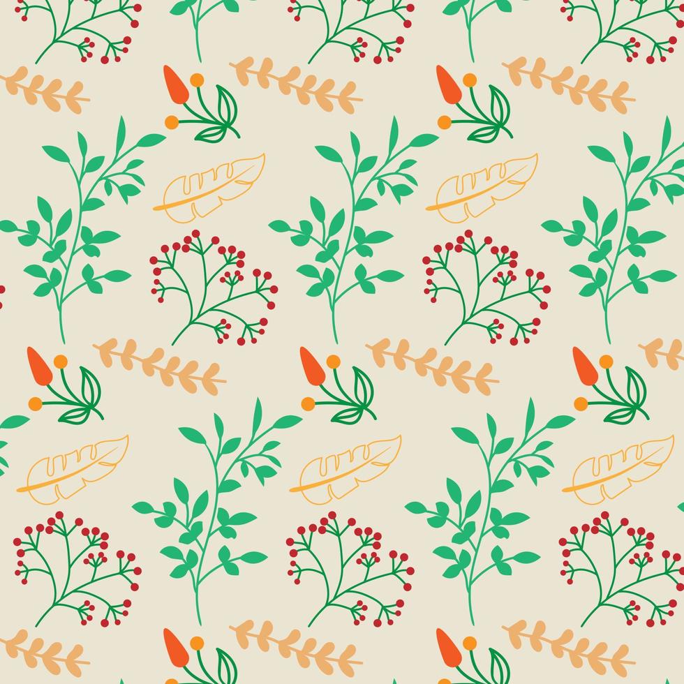 Beautiful romantic flower collection Seamless floral pattern background Vector Pattern Bright color Pattern suitable for posters, postcards, fabric or wrapping paper