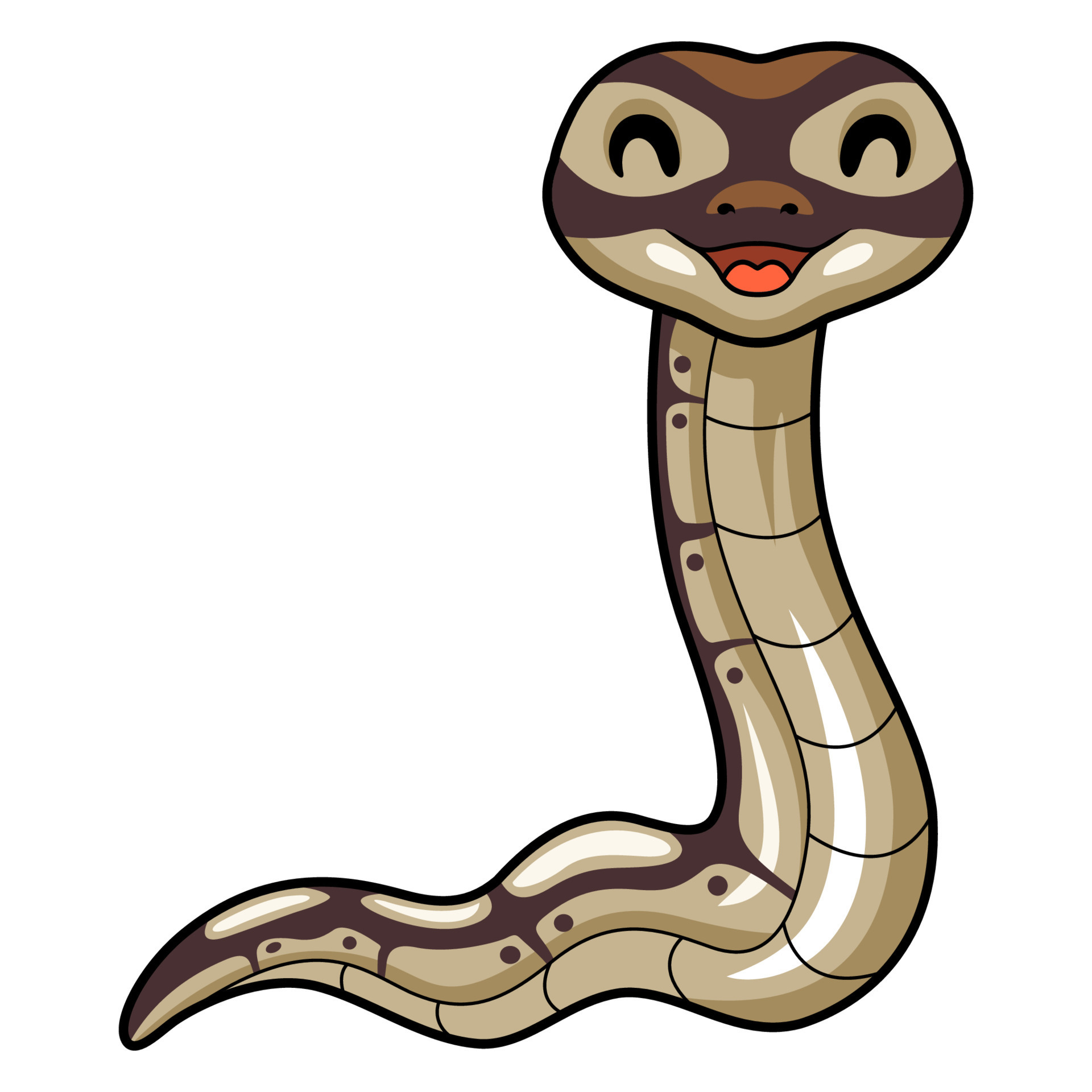 Cute black head butter ball python cartoon 21429078 Vector Art at Vecteezy