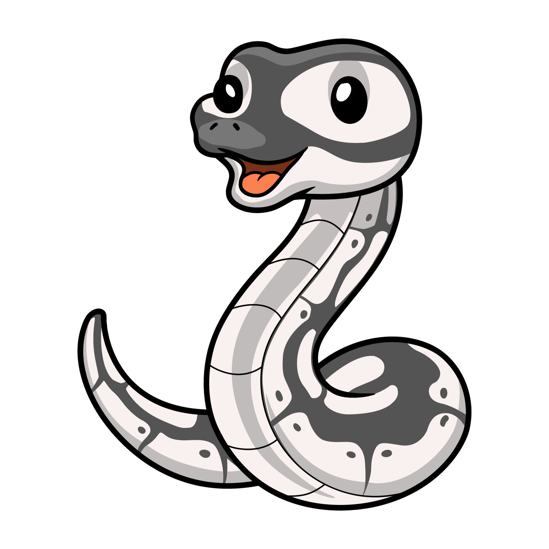 Cute axanthic ball python cartoon 21429080 Vector Art at Vecteezy