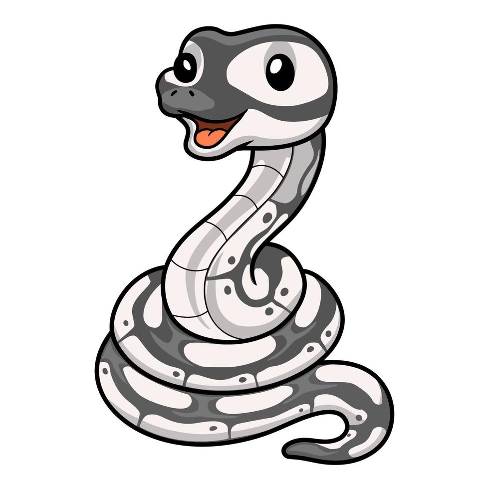 Cute axanthic ball python cartoon vector