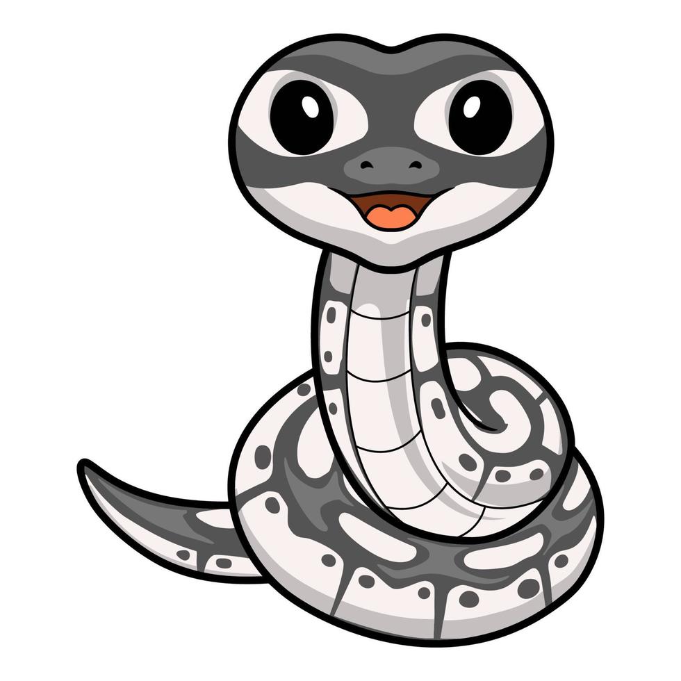 Cute axanthic ball python cartoon vector