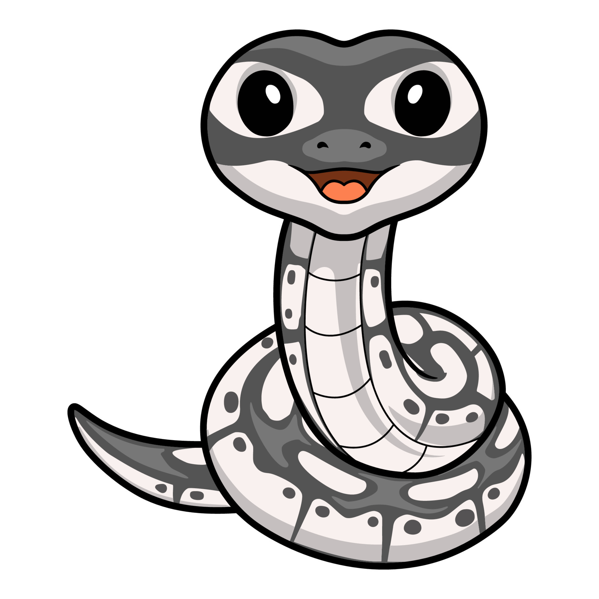 Cute axanthic ball python cartoon 21429084 Vector Art at Vecteezy