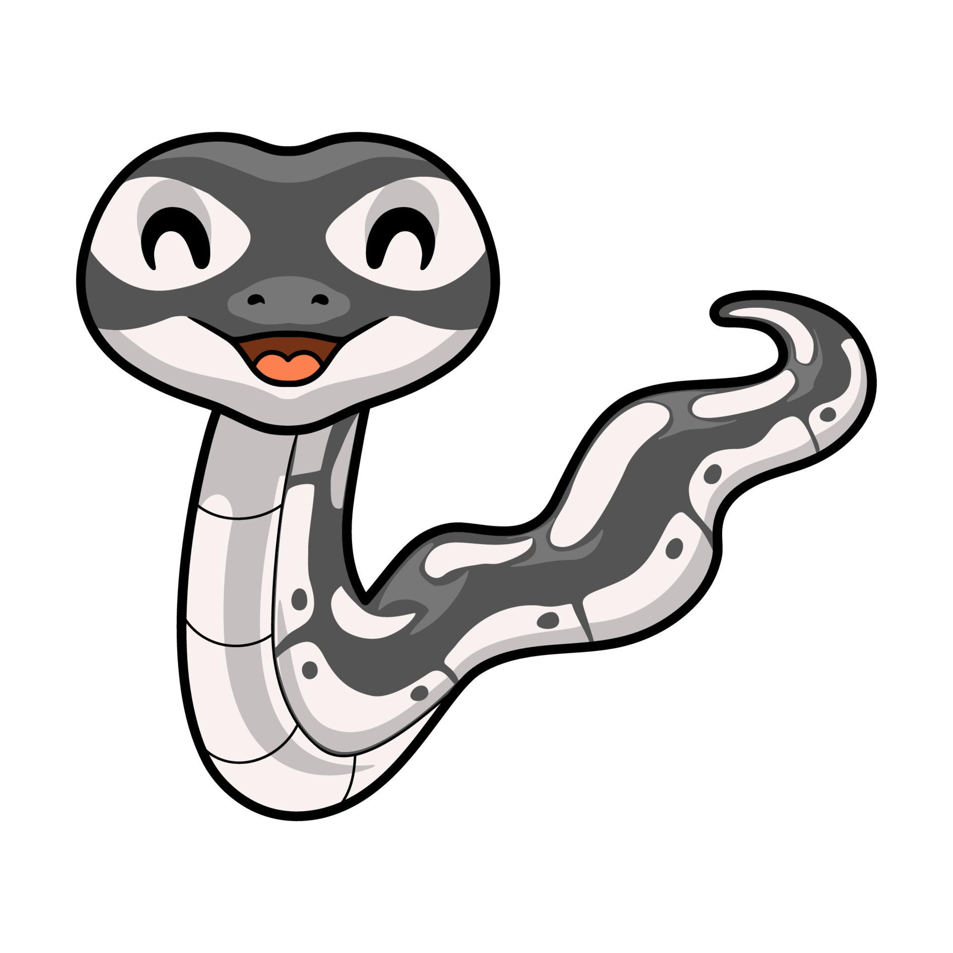 Cute axanthic ball python cartoon 21429086 Vector Art at Vecteezy