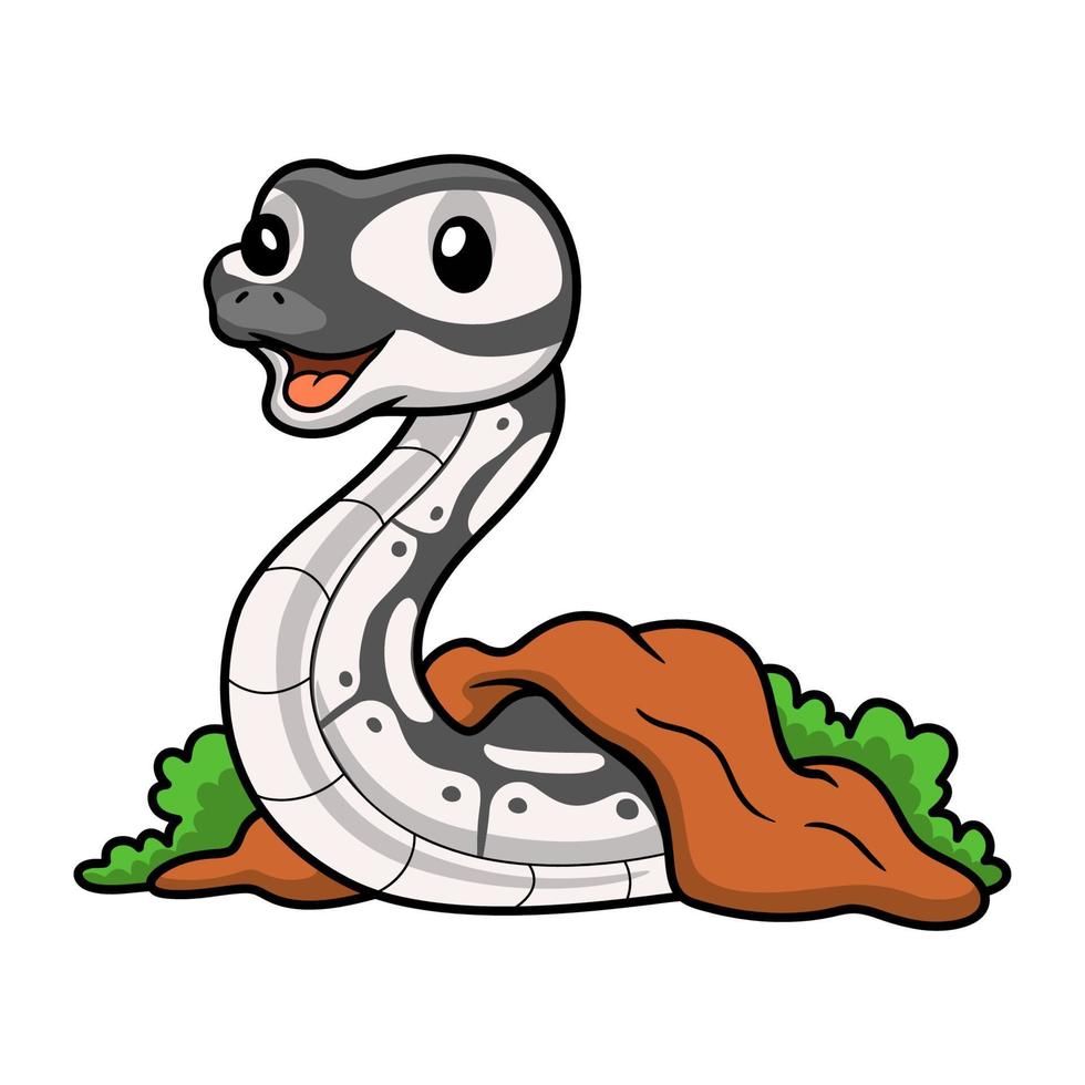 Cute axanthic ball python cartoon out from hole 21429091 Vector Art at ...