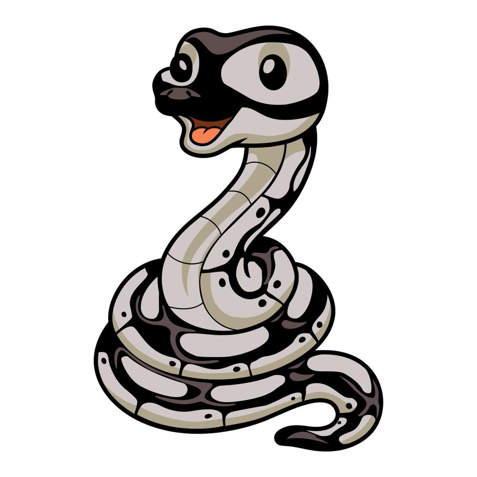 Cute happy python snake cartoon vector