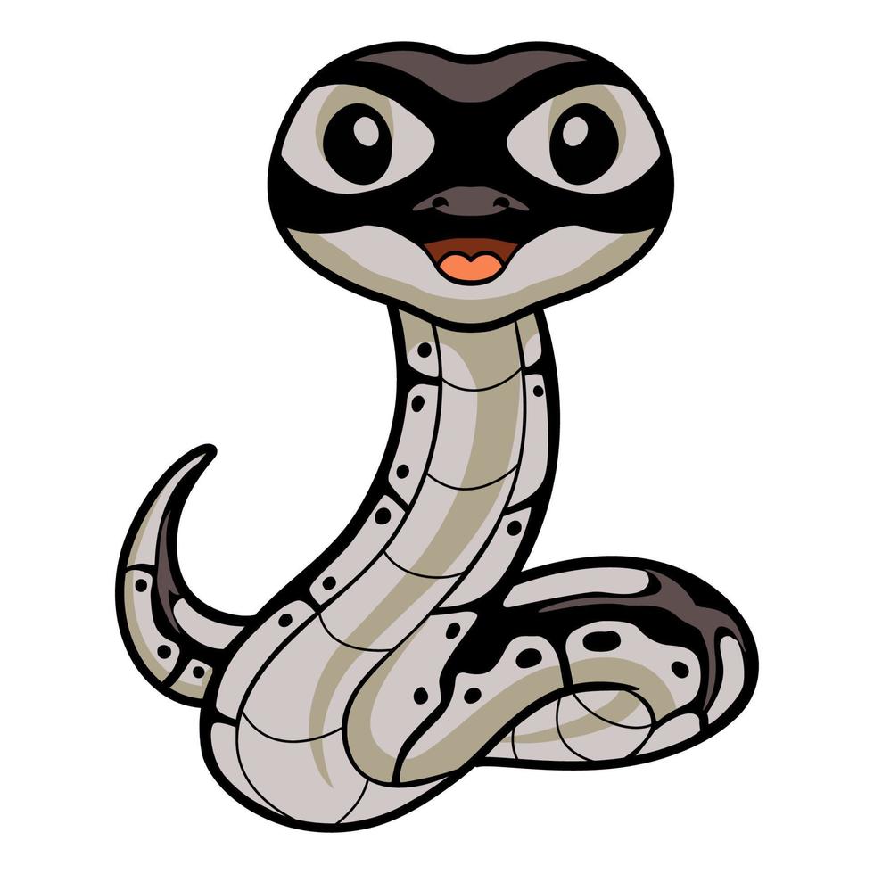 Cute happy python snake cartoon vector