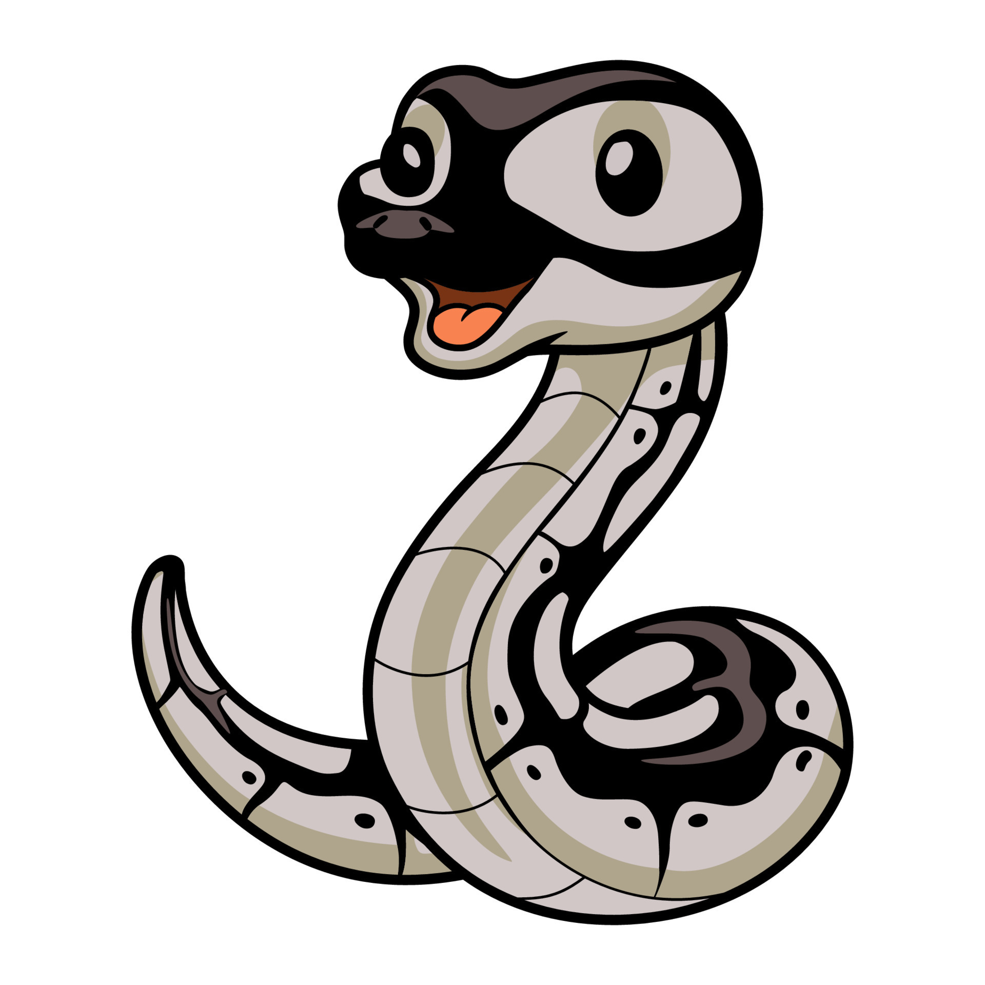 Cute happy python snake cartoon 21429111 Vector Art at Vecteezy