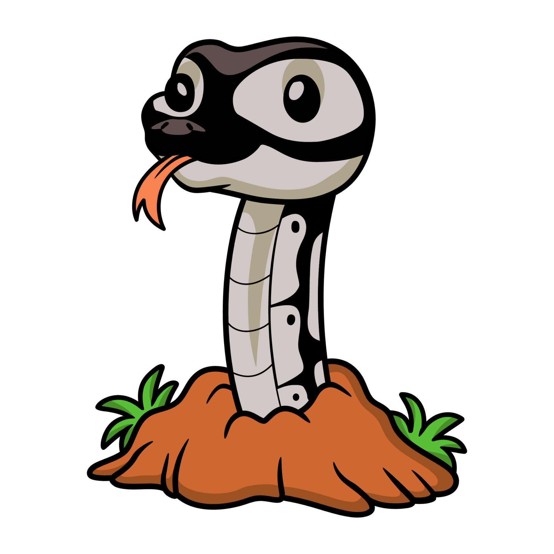 Cute python snake cartoon out from hole 21429113 Vector Art at Vecteezy