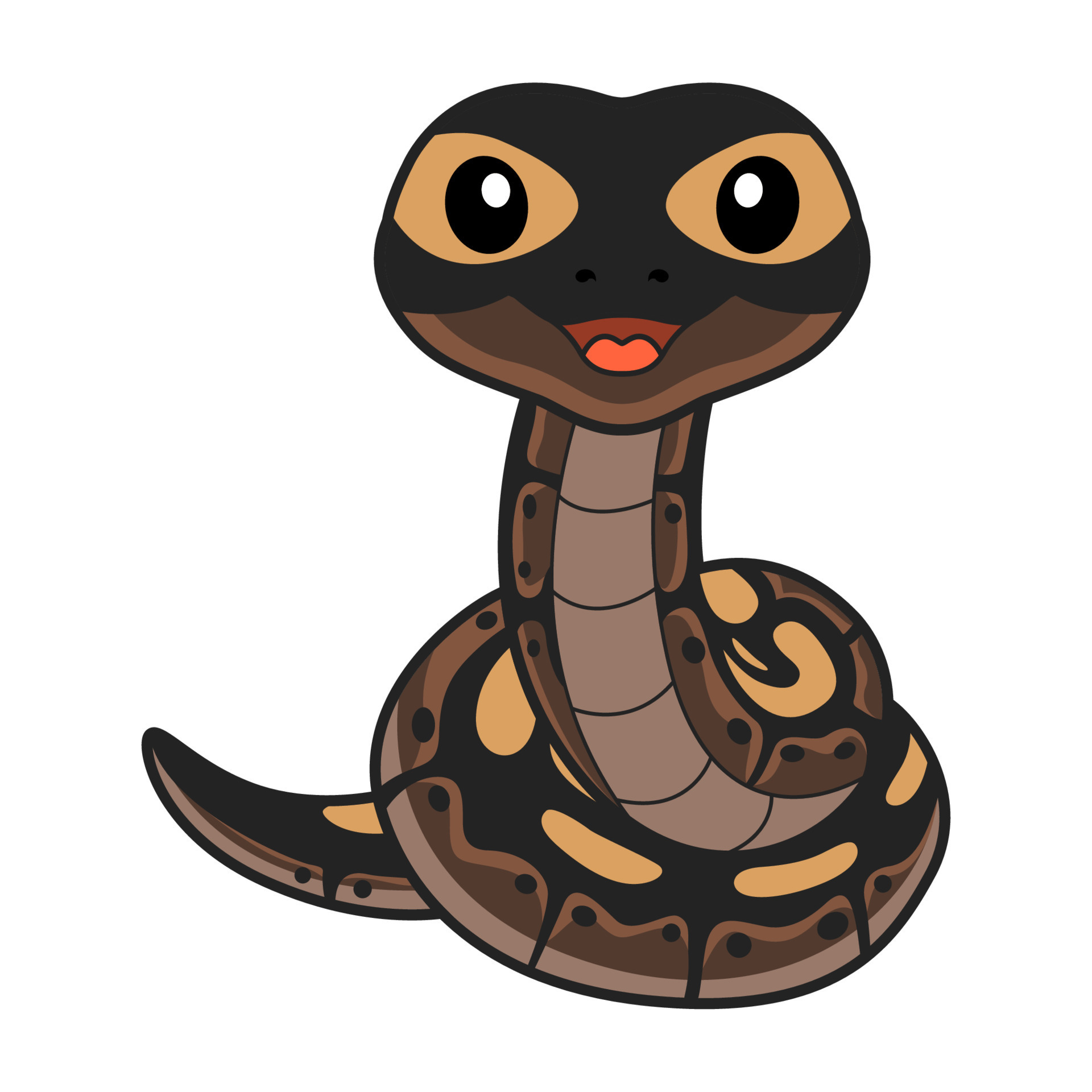 Cute ghi mojave ball python cartoon 21429117 Vector Art at Vecteezy