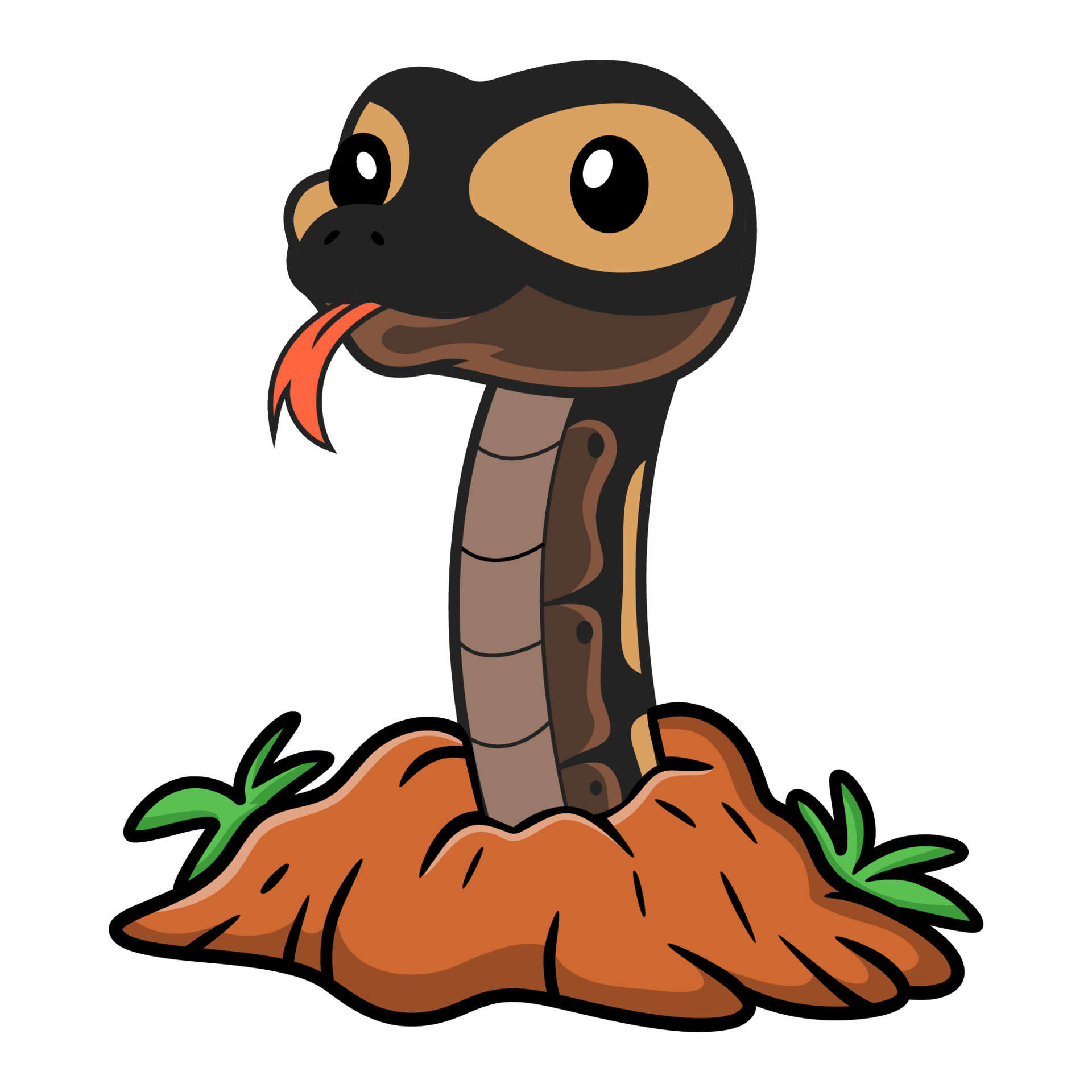 Cute ghi mojave ball python cartoon out from hole 21429122 Vector Art ...