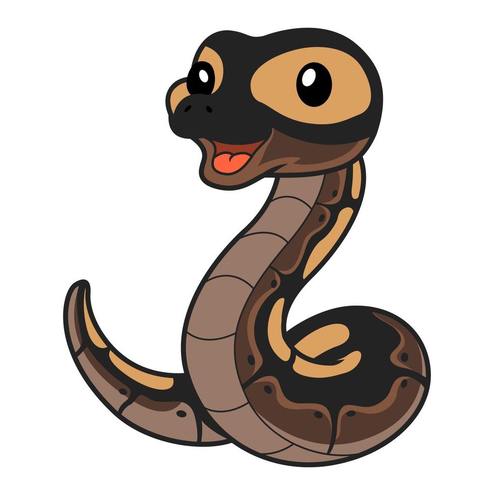 Cute ghi mojave ball python cartoon vector