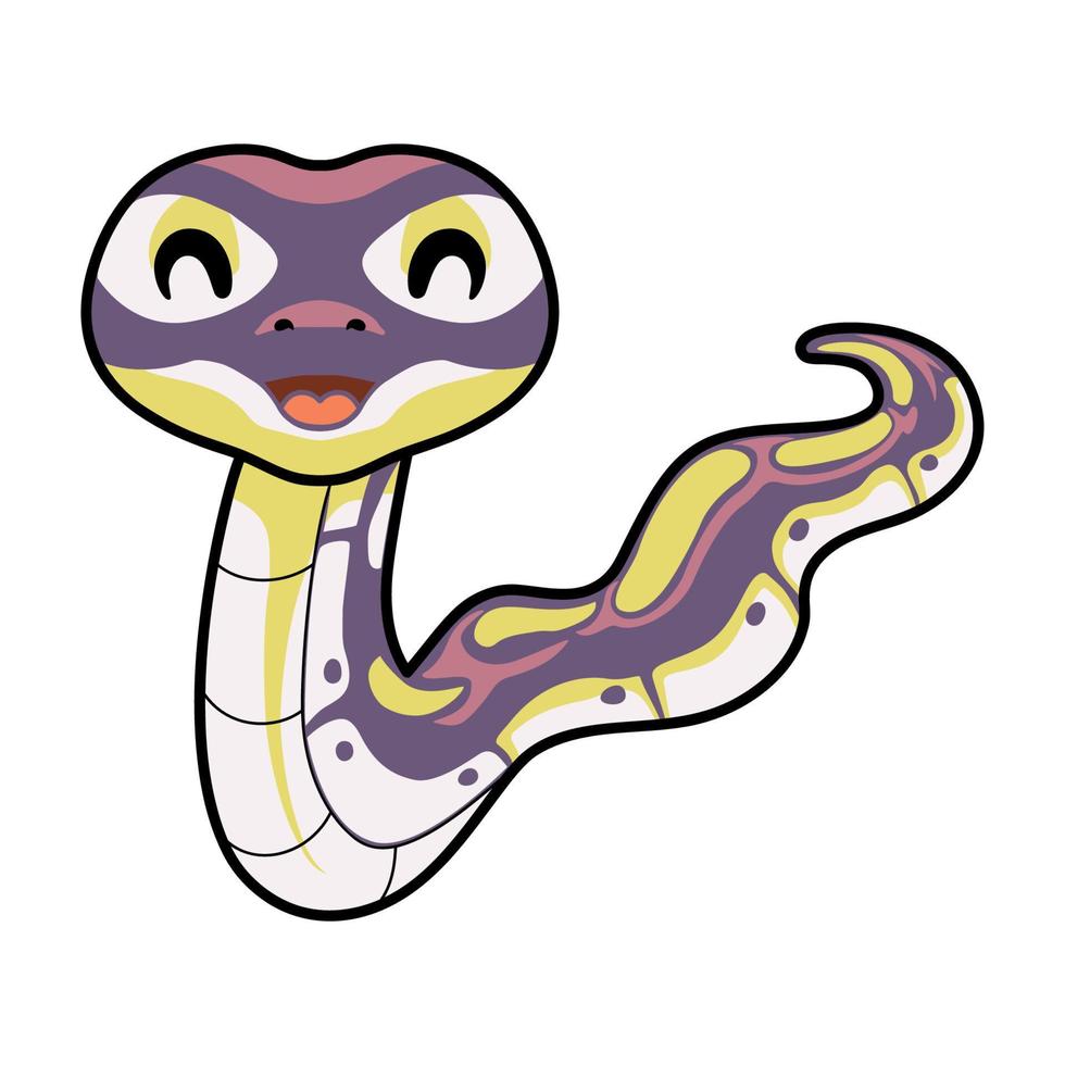 Cute banana pastel ball python cartoon vector