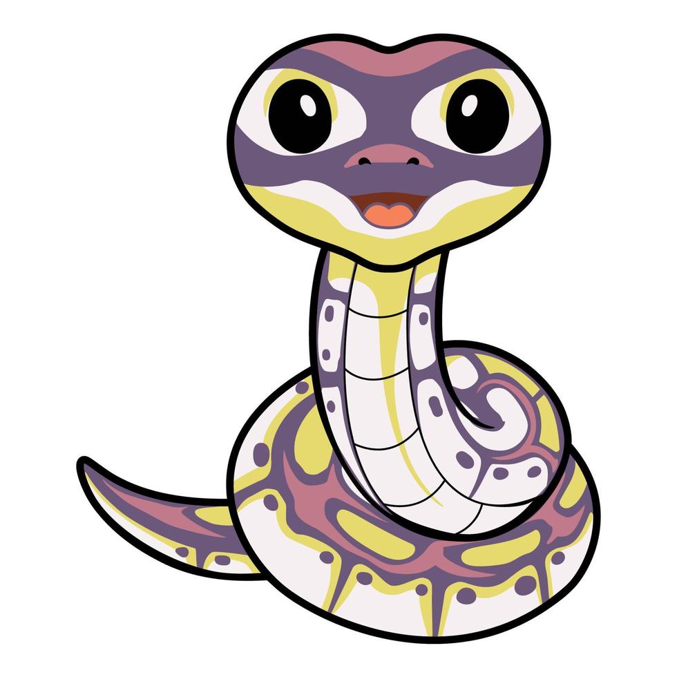 Cute banana pastel ball python cartoon vector