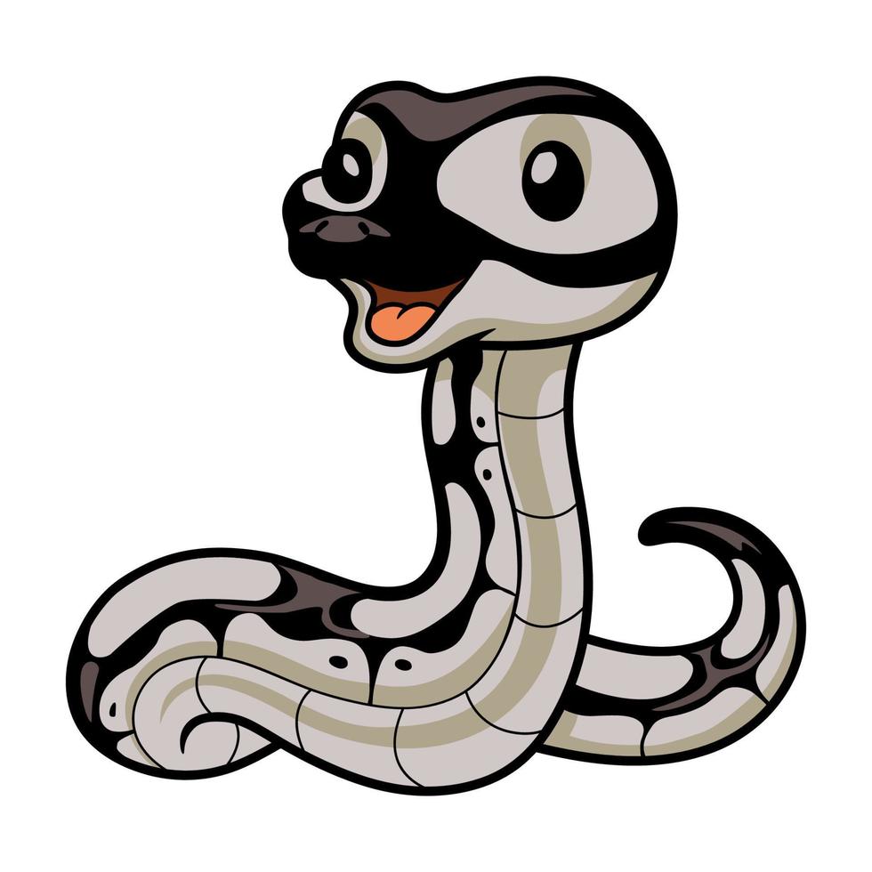 Cute happy python snake cartoon vector