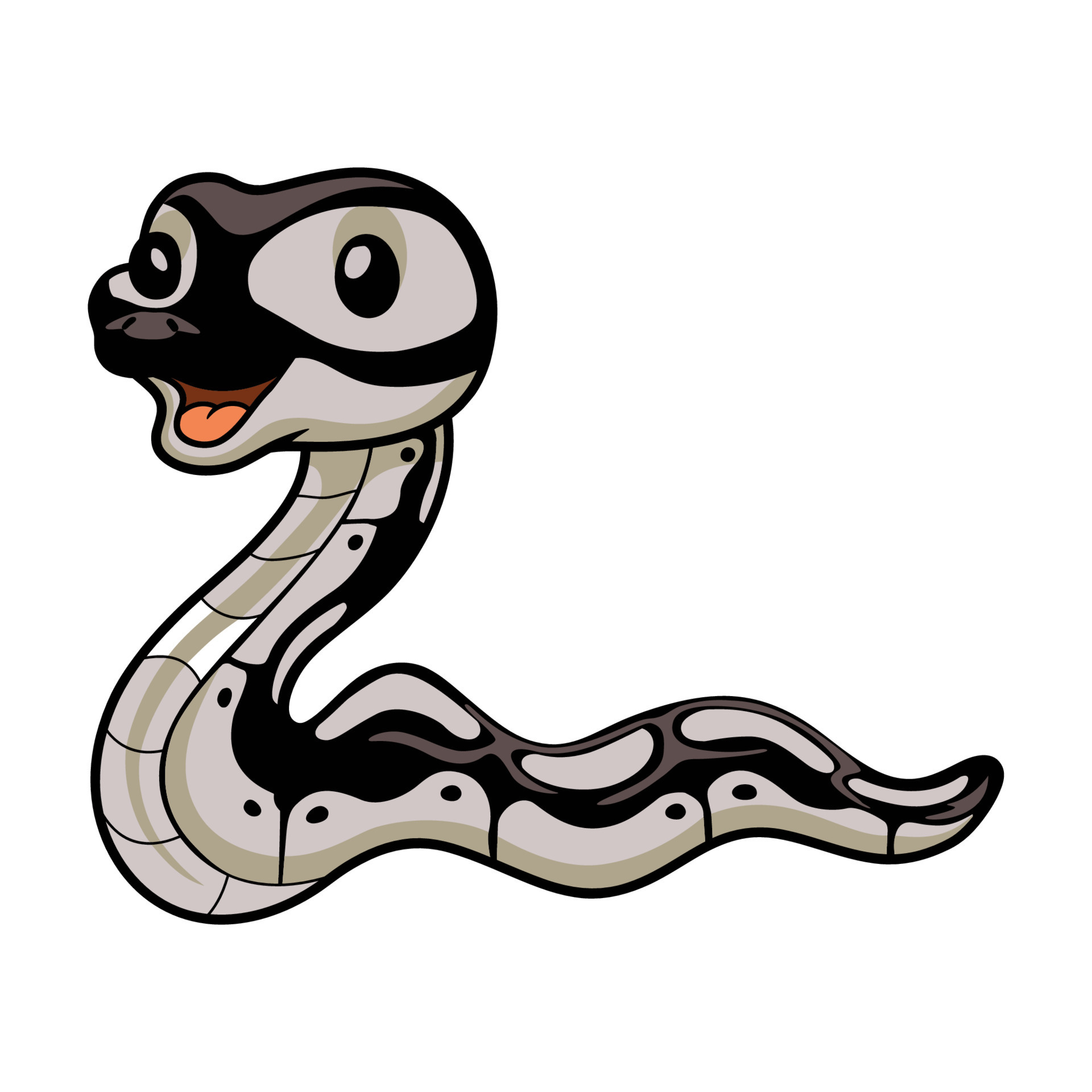 Cute happy python snake cartoon 21429162 Vector Art at Vecteezy