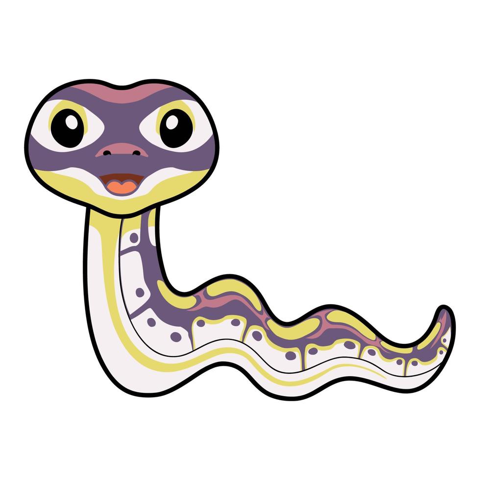 Cute banana pastel ball python cartoon vector