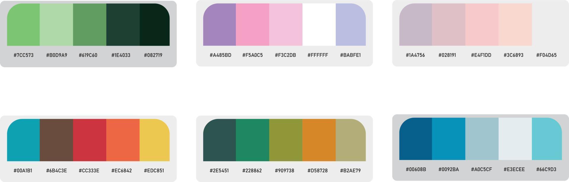 Vector color palette set