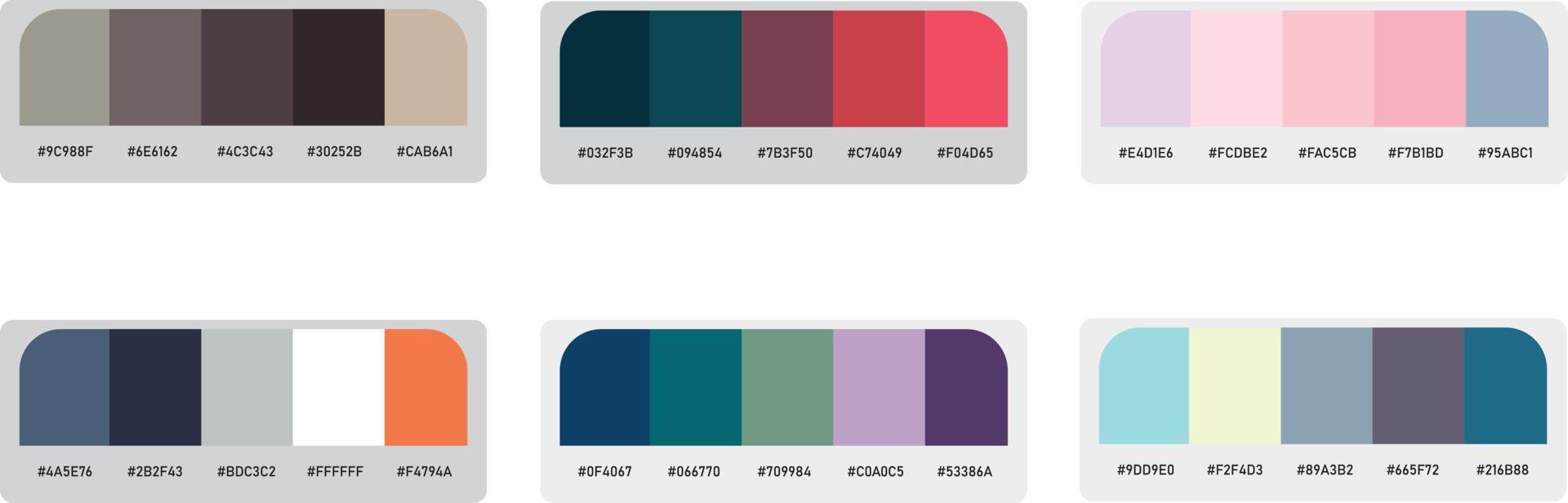 Vector color palette set