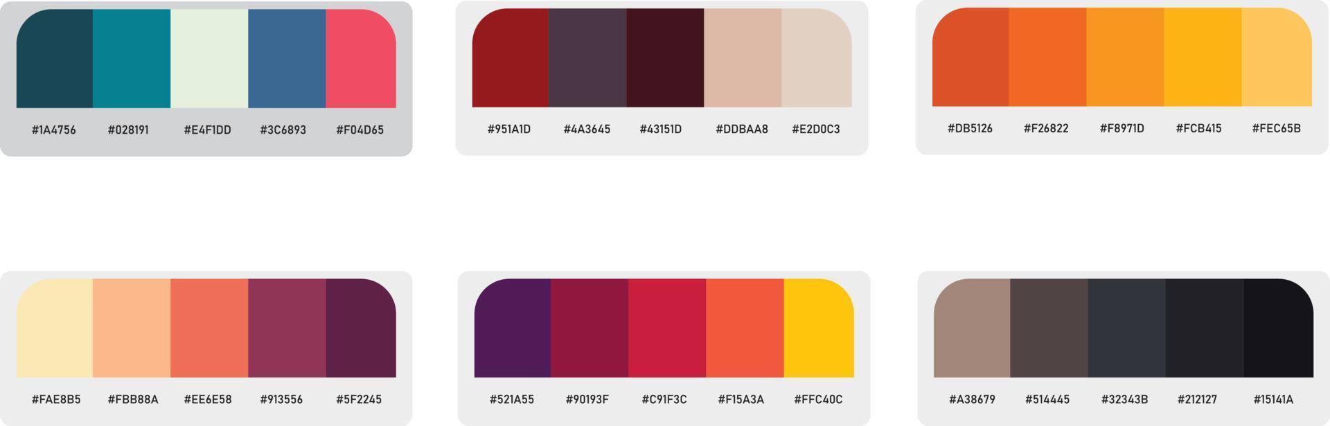 Vector color palette set