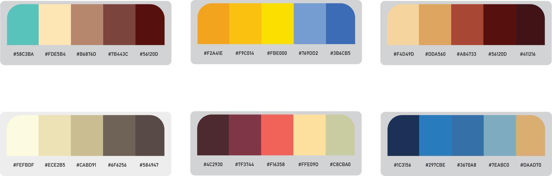 Vector color palette set