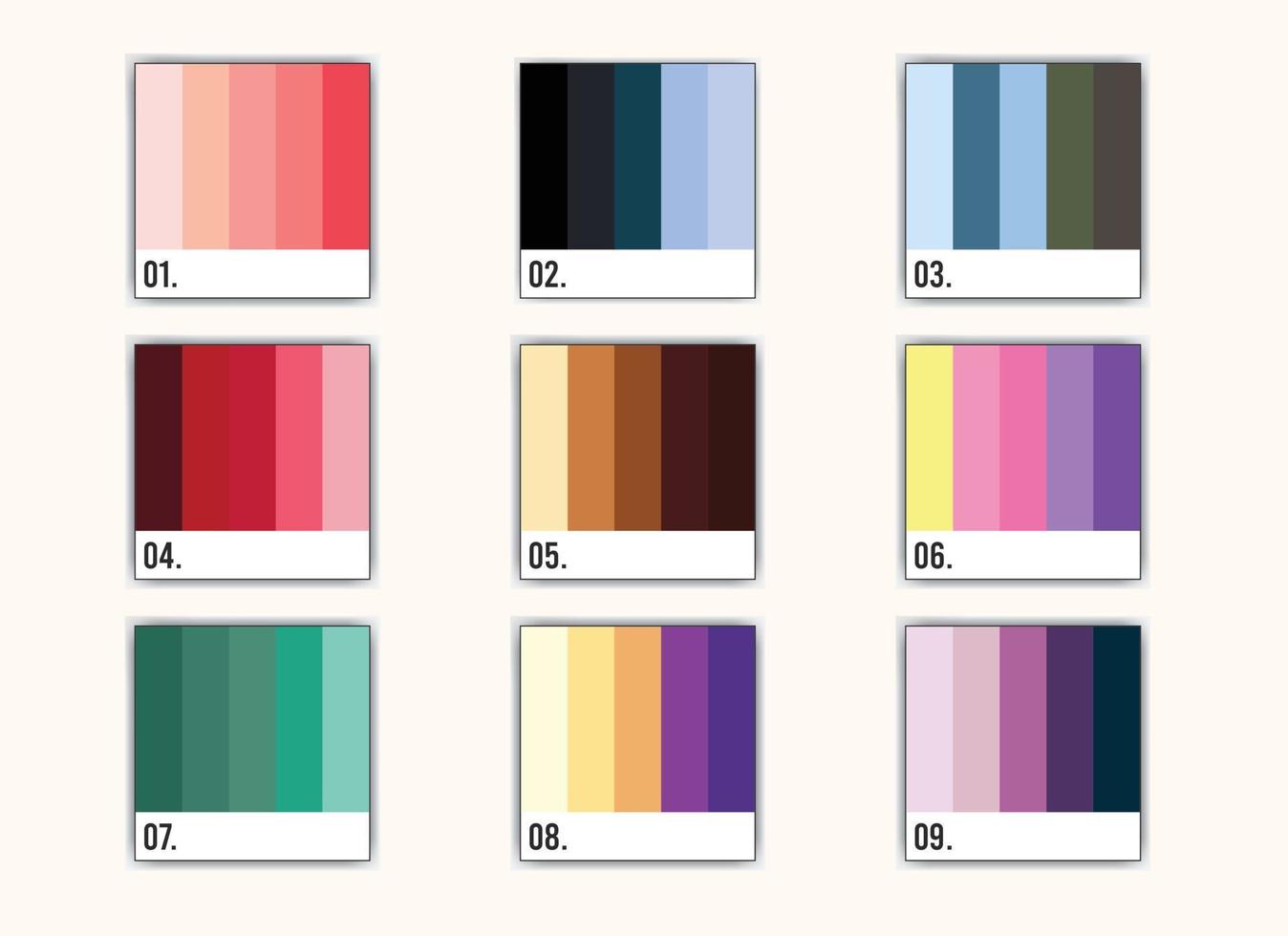 Vector color palette set