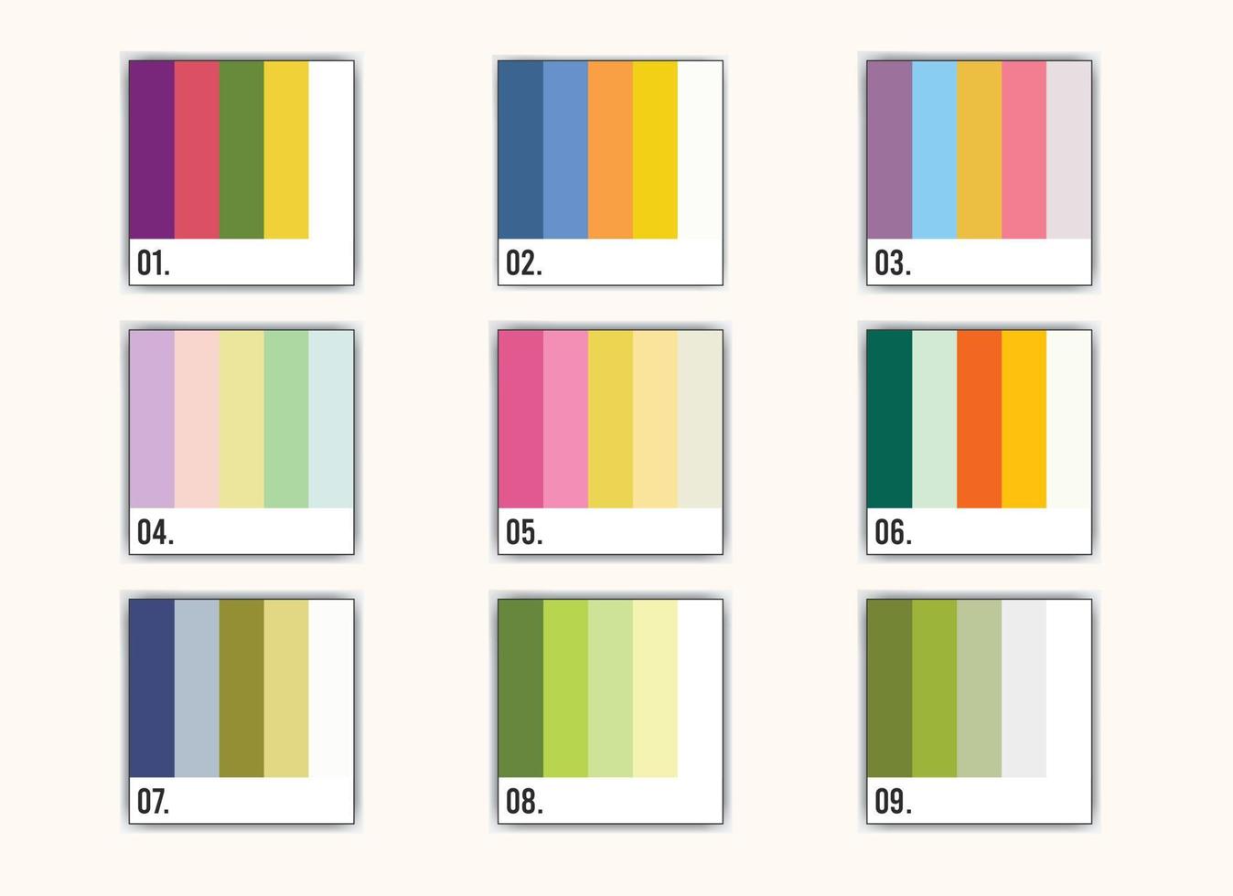 Vector color palette set